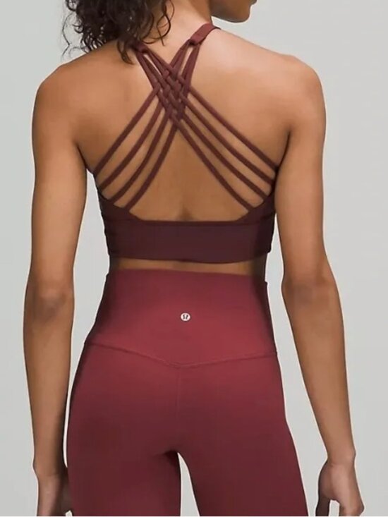 lululemon athletica Tops - Lululemon Free to Be Bra Wild Long Line – Wine – Size 6 – NWOT